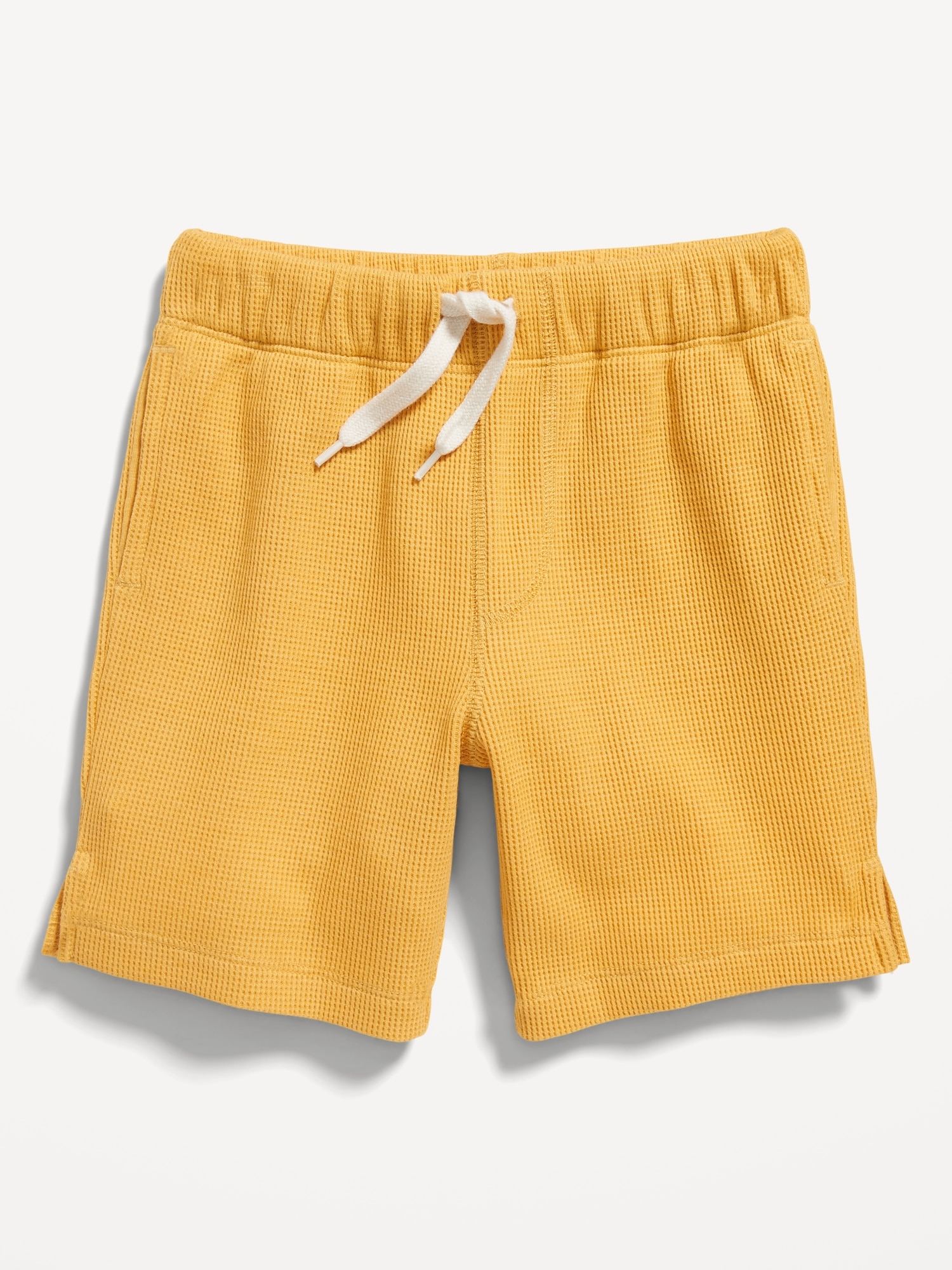 Old Navy Functional Drawstring Waffle-Knit Shorts for Toddler Boys yellow. 1