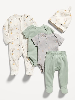 Unisex Soft-Knit 5-Piece Layette Set for Baby | Old Navy