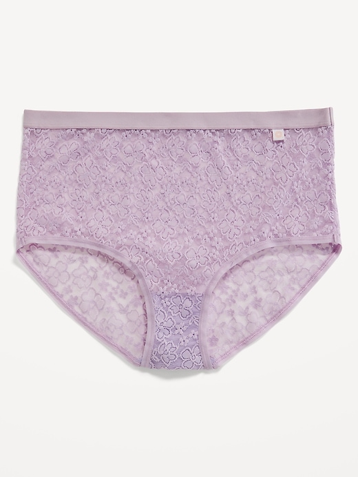 View large product image 1 of 4. High-Waisted Lace Bikini Underwear