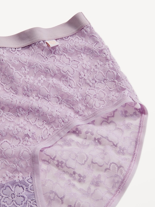 View large product image 2 of 4. High-Waisted Lace Bikini Underwear