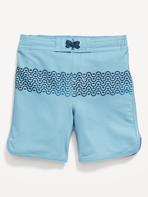 View large product image 2 of 2. Printed Dolphin-Hem Board Shorts for Boys