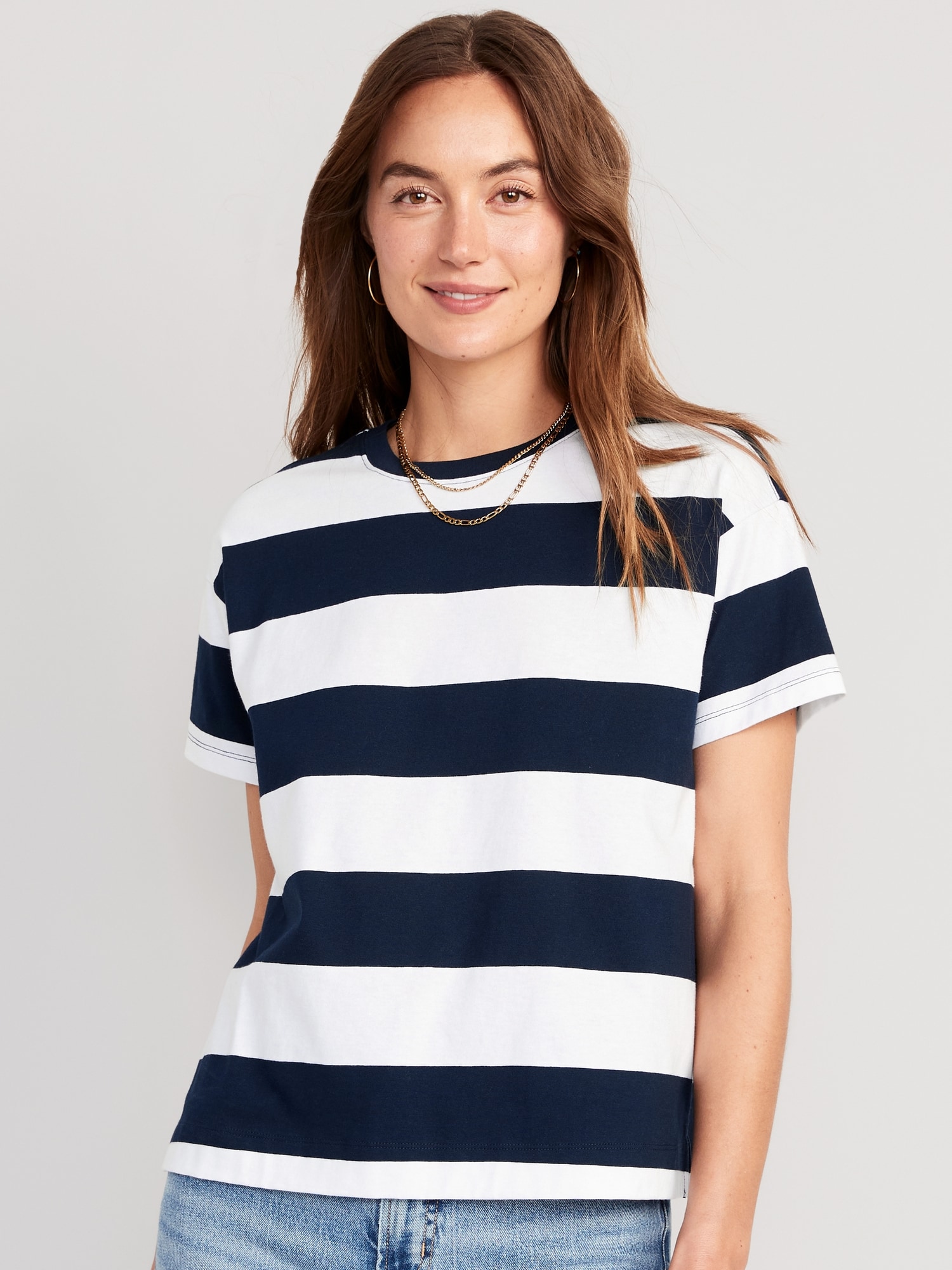 Buy Chicago Navy Oversized Striped T-Shirtfrom Maniac Life store S