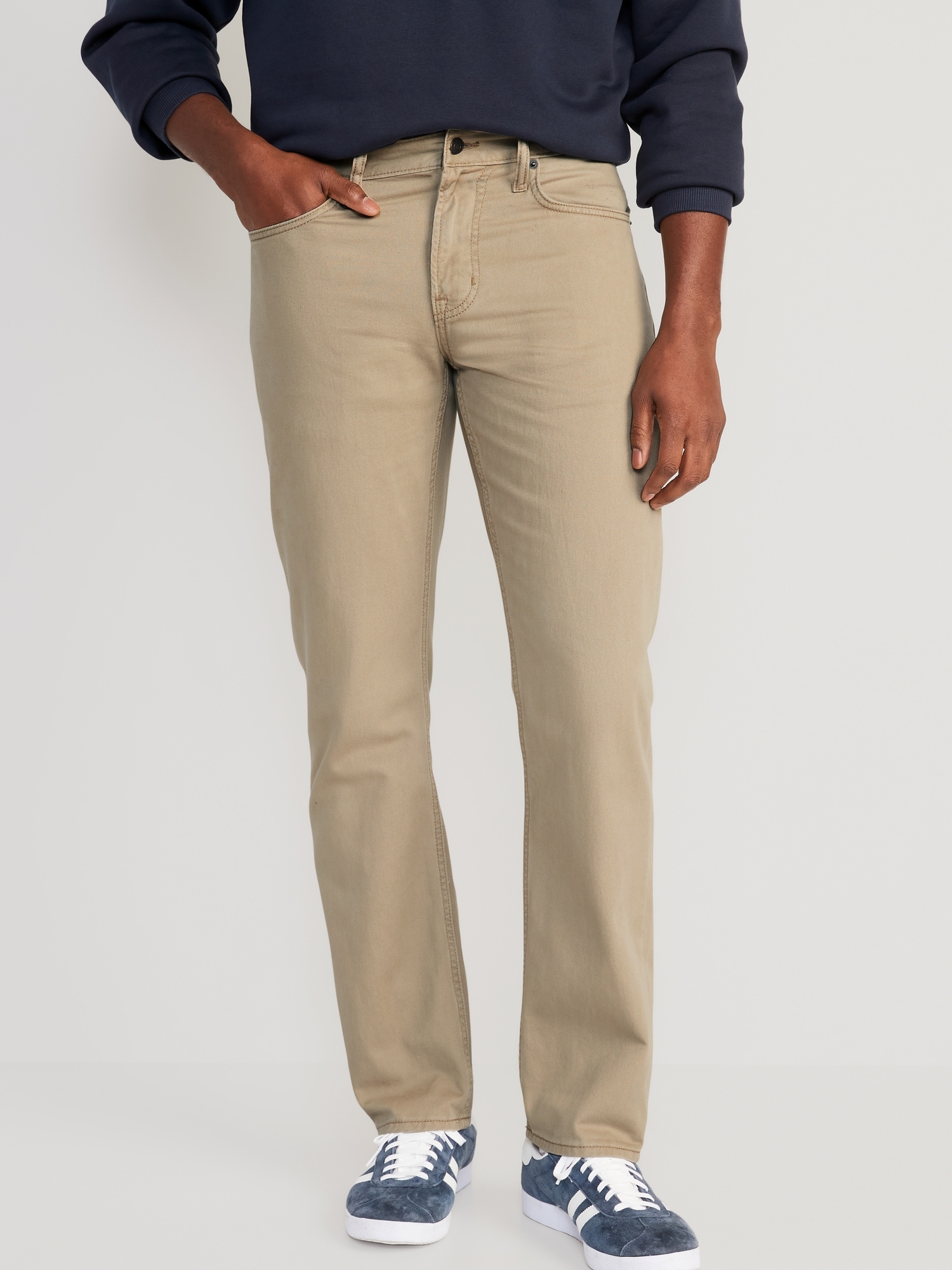 Old Navy Straight Five-Pocket Pants beige. 1
