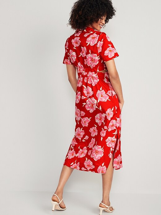 sachin and babi light blue dress Light Navy Sleeveless Taffeta Floral Cutwork Midi Dress main image 0