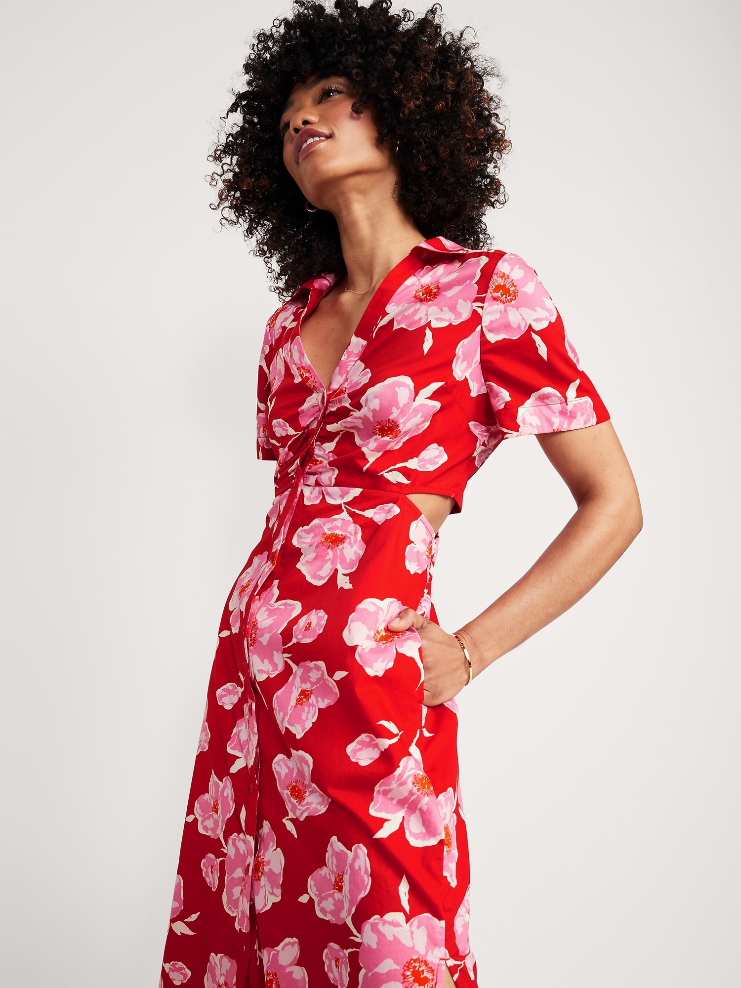 Old navy store red floral dress