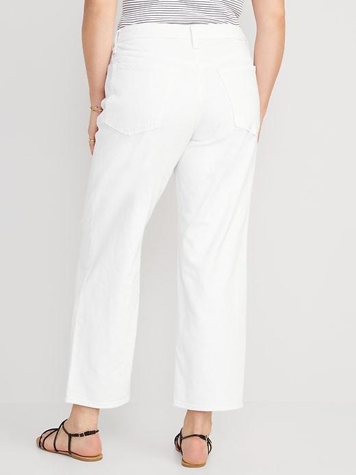 Image number 6 showing, High-Waisted OG Loose Ripped White Jeans