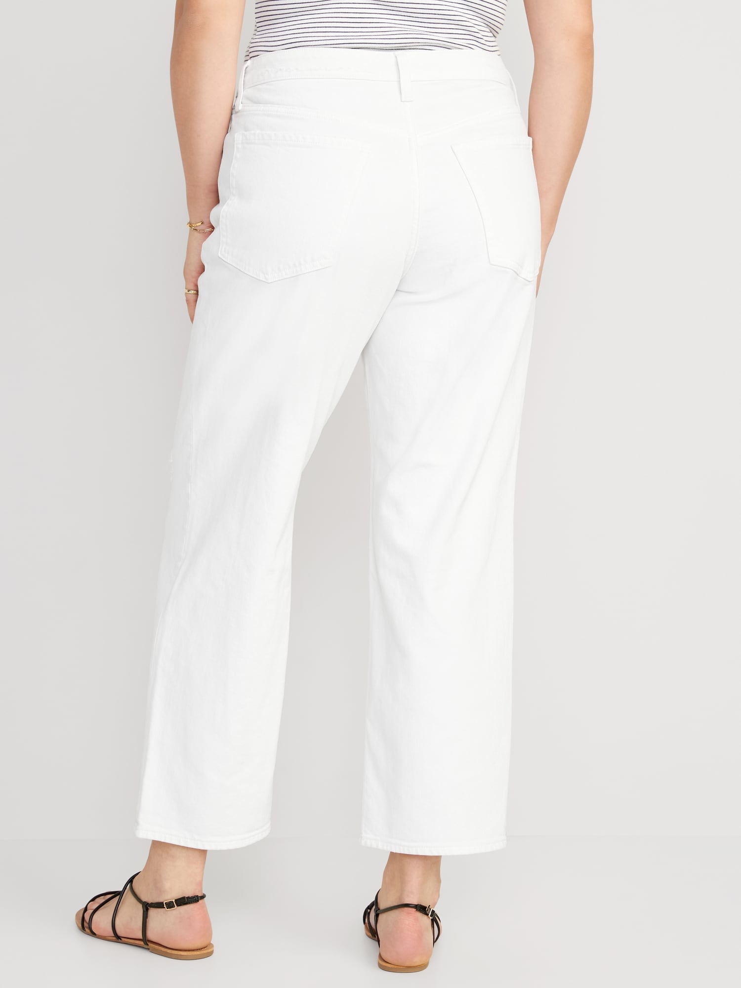 High-Waisted OG Loose Ripped White Jeans for Women | Old Navy