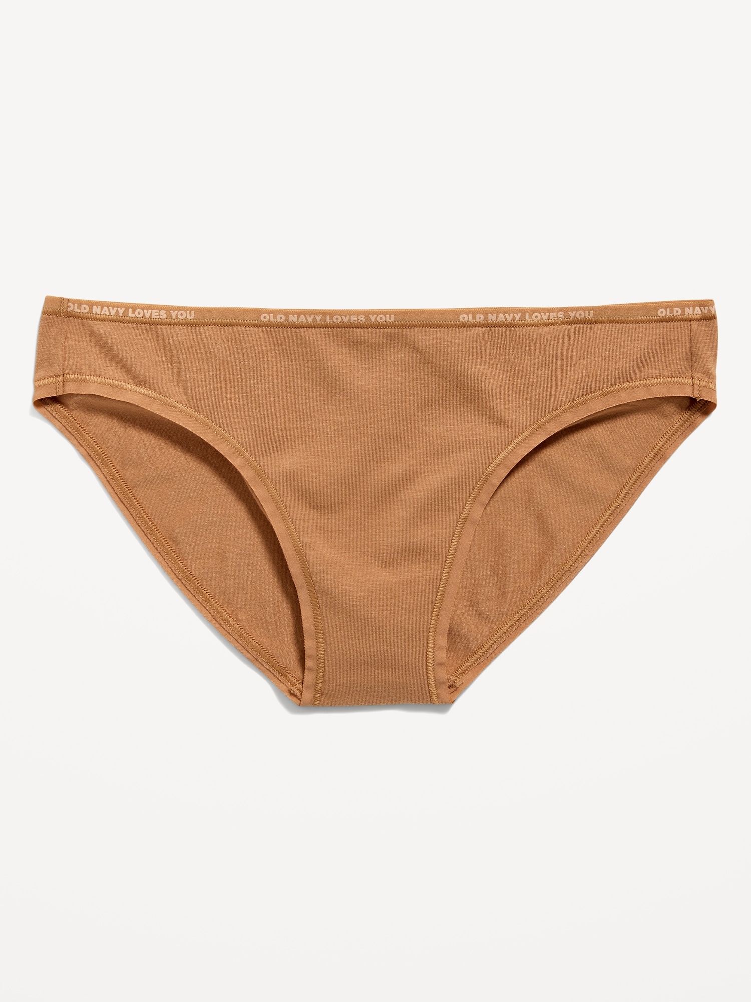 Old Navy High-Waisted Logo Graphic Bikini Underwear brown. 1