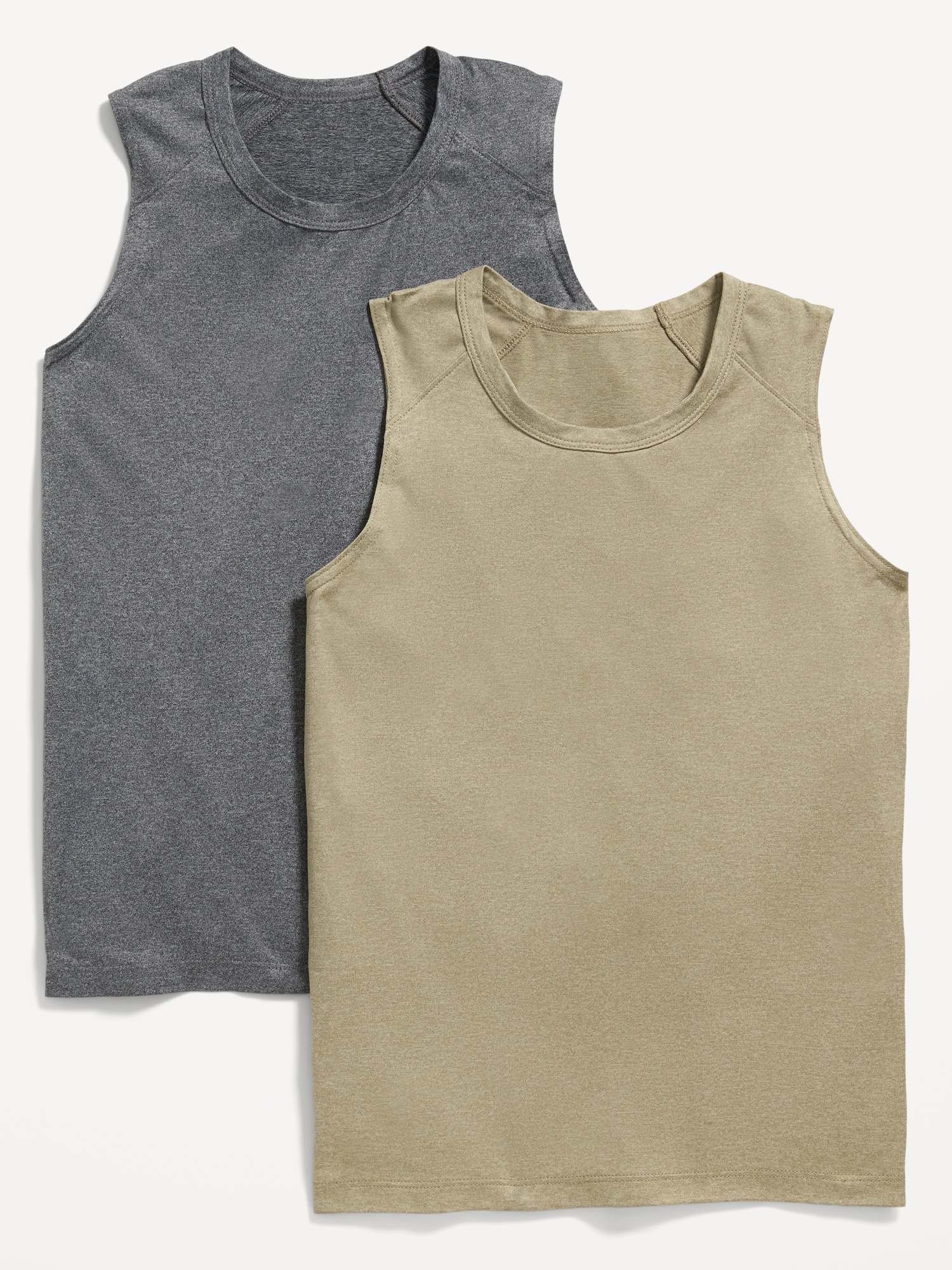 Old Navy Cloud 94 Soft Go-Dry Cool Performance Tank 2-Pack for Boys gray. 1