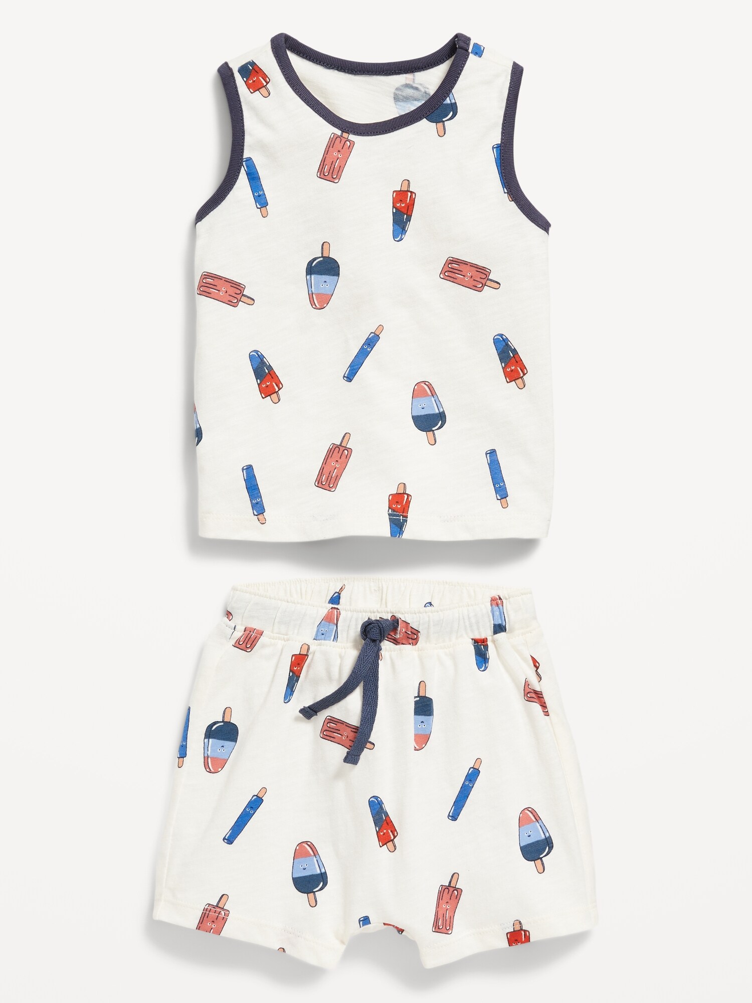 2 Pack Printed Tank Top Pull On Shorts Set For Baby Old Navy 2 pack printed tank top pull on shorts set for baby old navy
