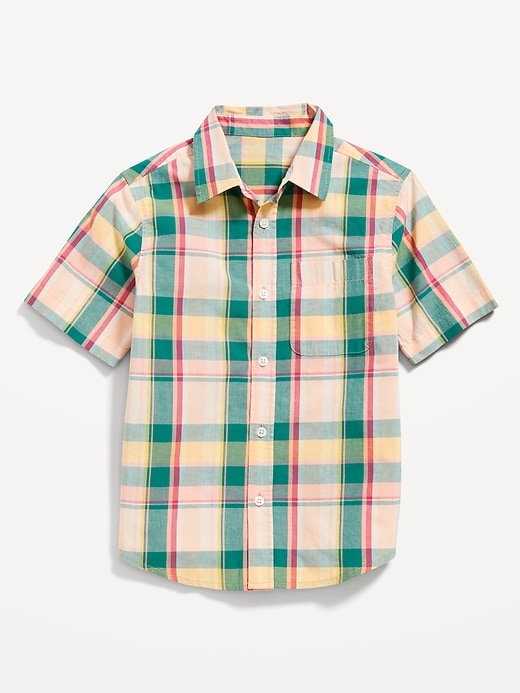 View large product image 2 of 3. Short-Sleeve Printed Poplin Shirt for Boys