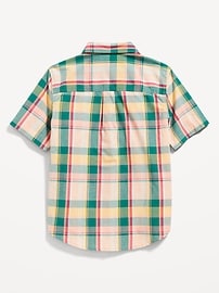 View large product image 3 of 3. Short-Sleeve Printed Poplin Shirt for Boys
