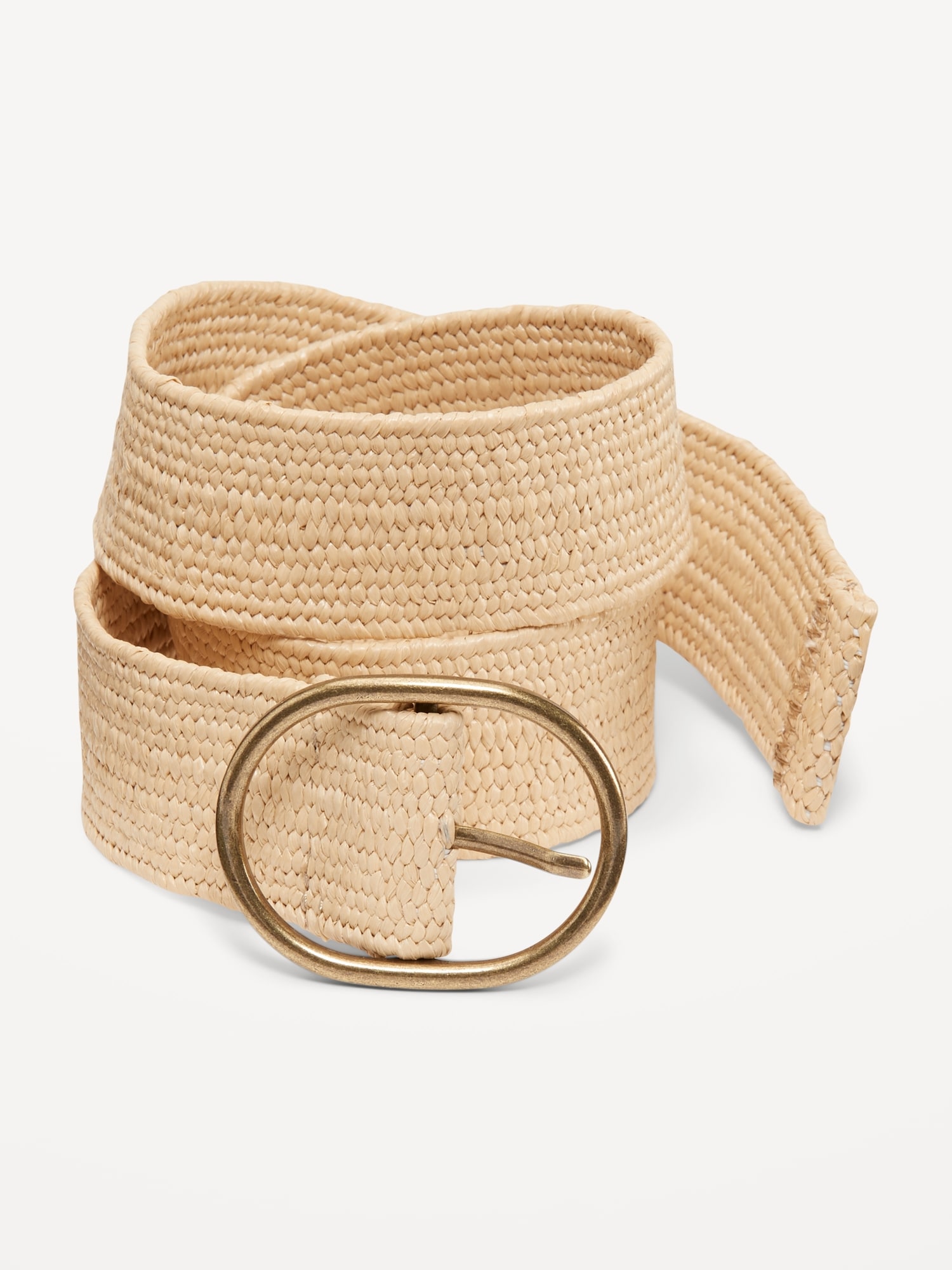 Old Navy Stretch Braided Straw Belt for Women (1.5-inch) beige. 1