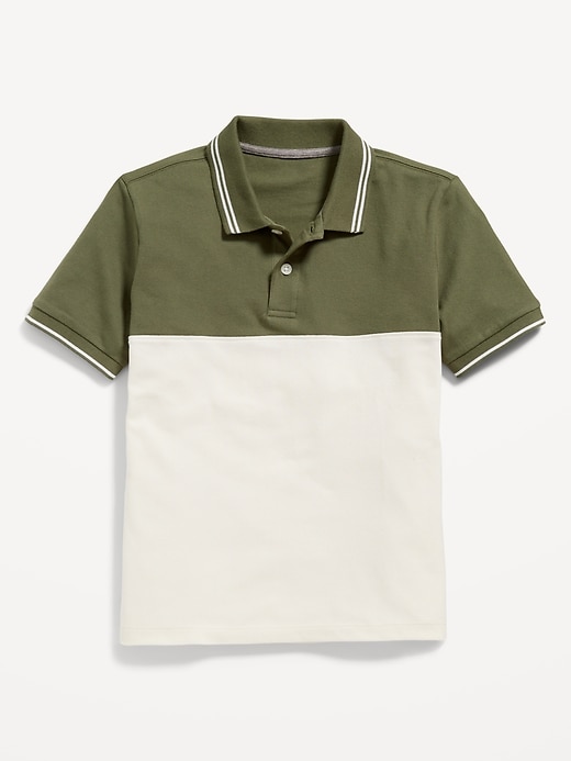 View large product image 2 of 3. Short-Sleeve Color-Block Polo Shirt for Boys