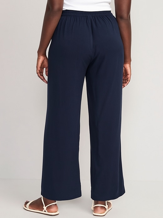 Tokito Recycled Blend High Waisted Wide Leg Pants In Navy