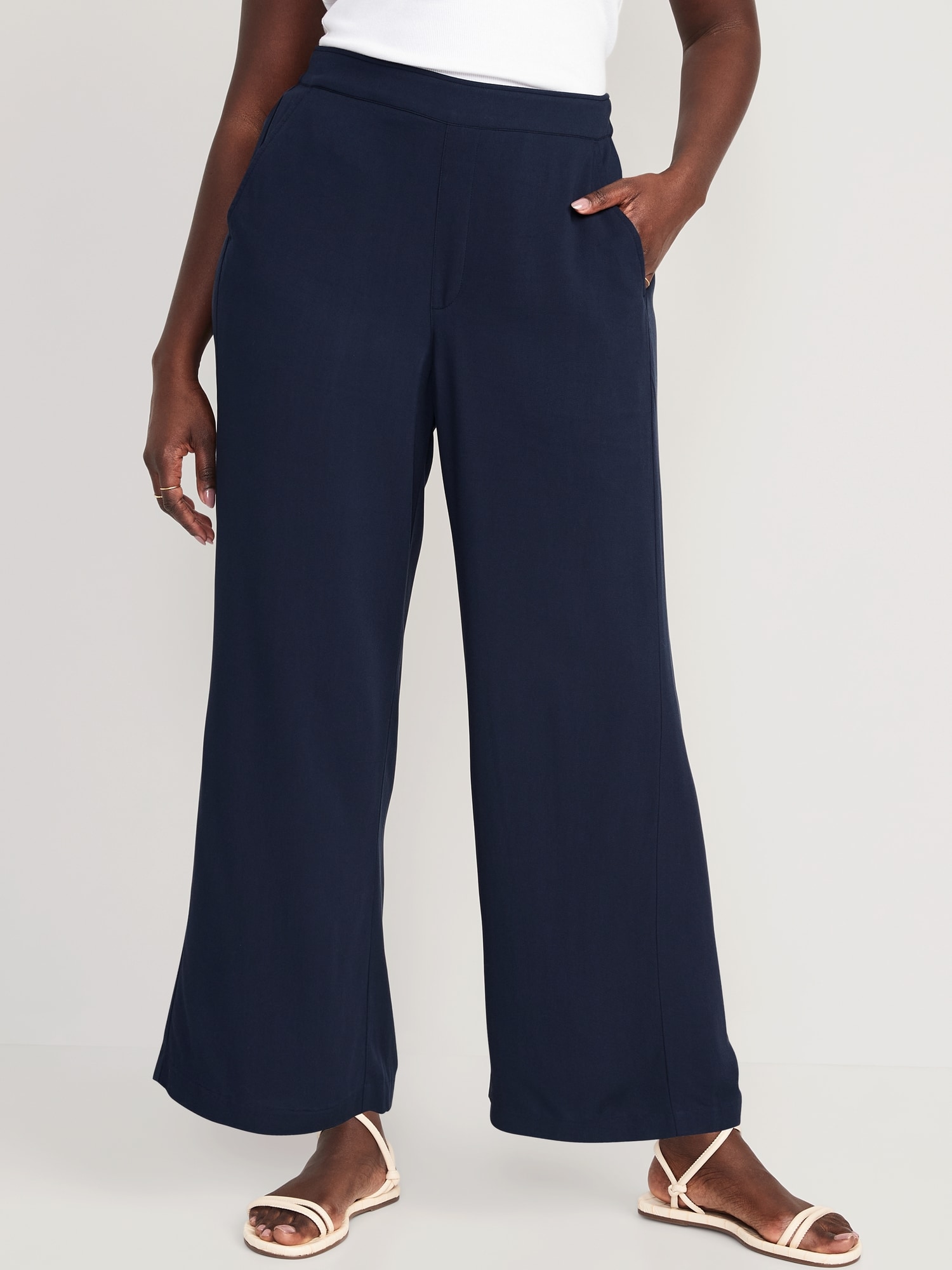 Mid-Rise Tie-Waist Soft Cropped Pants for Women | Old Navy