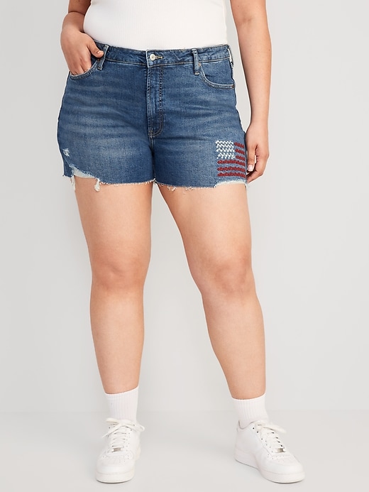 Image number 7 showing, High-Waisted OG Cut-Off Jean Shorts -- 3-inch inseam