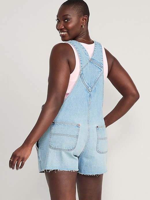 Image number 6 showing, Baggy Cut-Off Jean Shortalls -- 3-inch inseam