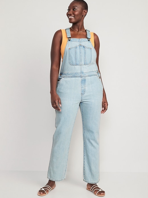 Slouchy Straight Ankle Jean Overalls | Old Navy