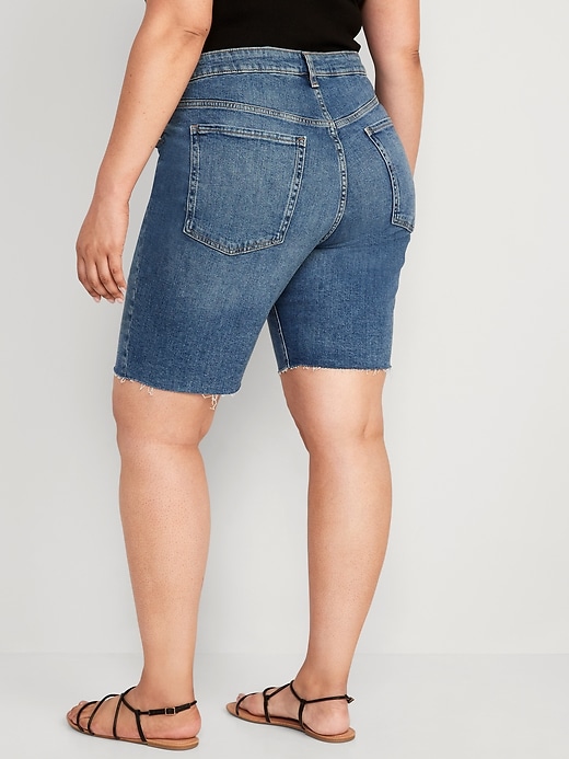 Image number 8 showing, High-Waisted OG Straight Cut-Off Jean Shorts -- 9-inch inseam