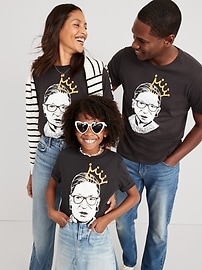 View large product image 4 of 4. Matching "Ruth Bader Ginsburg" Gender-Neutral Graphic T-Shirt for Kids