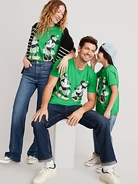 View large product image 3 of 3. Disney© Mickey & Minnie St. Patrick's Day Matching Unisex T-Shirt for Toddler