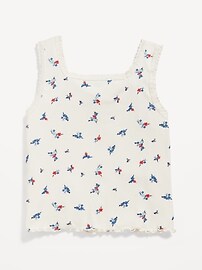 View large product image 3 of 3. Sweetheart Lace-Trim Printed Tank Top for Girls