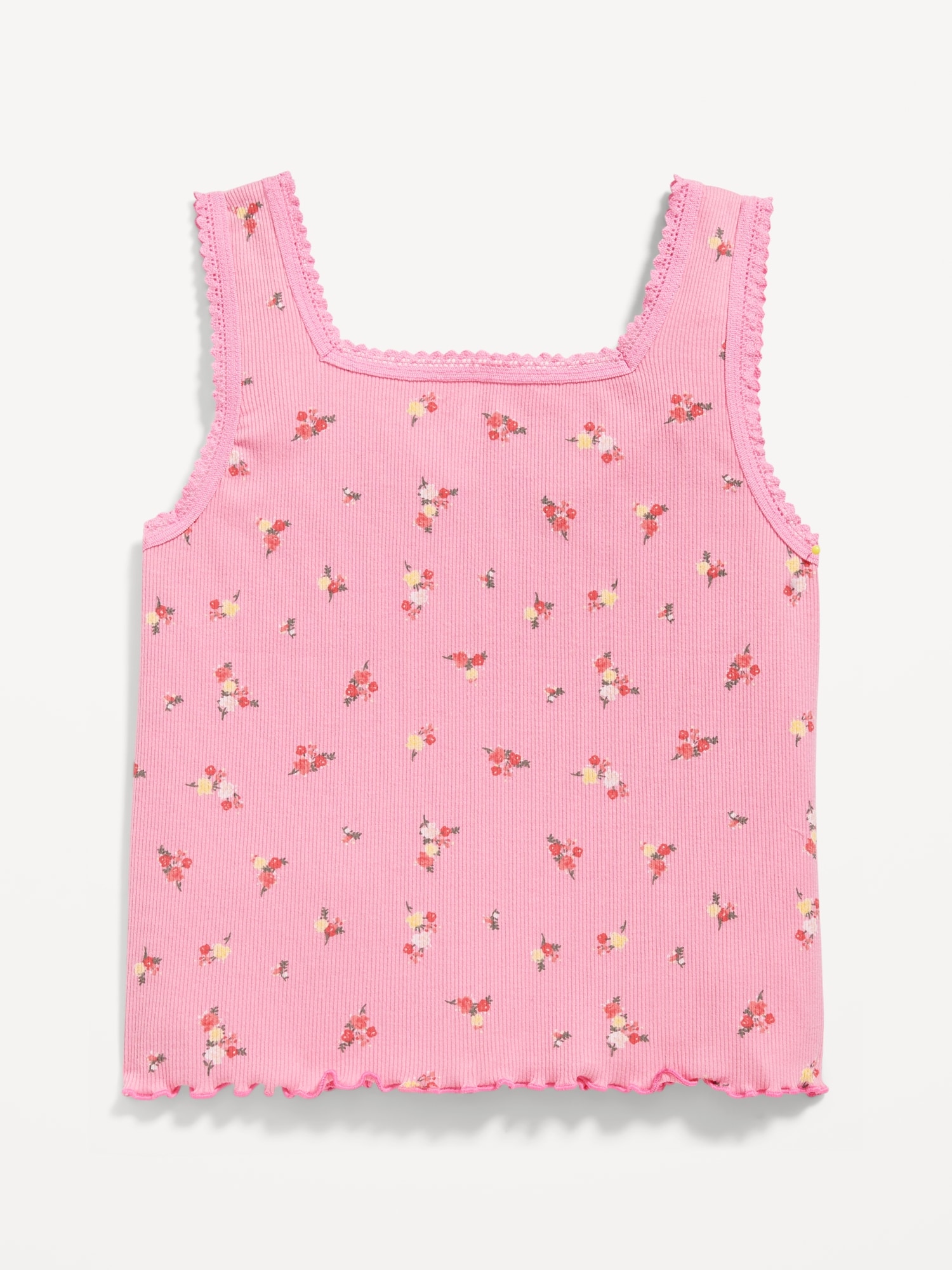 Unbranded Tank Top Shirt Girls XL Extra Large Pink Black Lace Trim