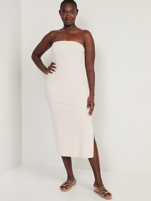Fitted Rib-Knit Midi Tube Dress for Women | Old Navy