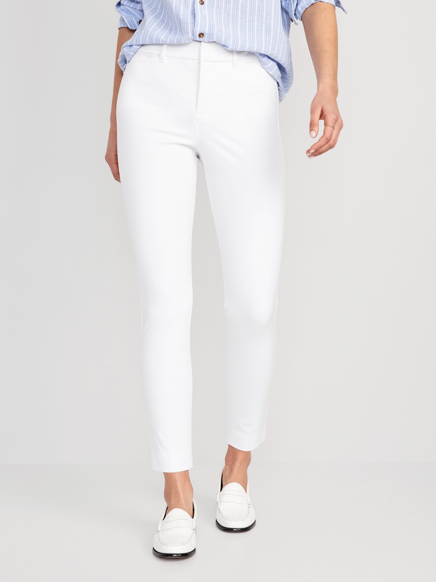 Old Navy High-Waisted Pixie Skinny Ankle Pants for Women white. 1