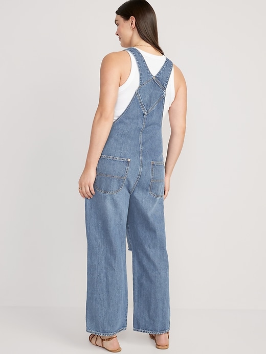 Image number 6 showing, Baggy Wide-Leg Ripped Jean Overalls