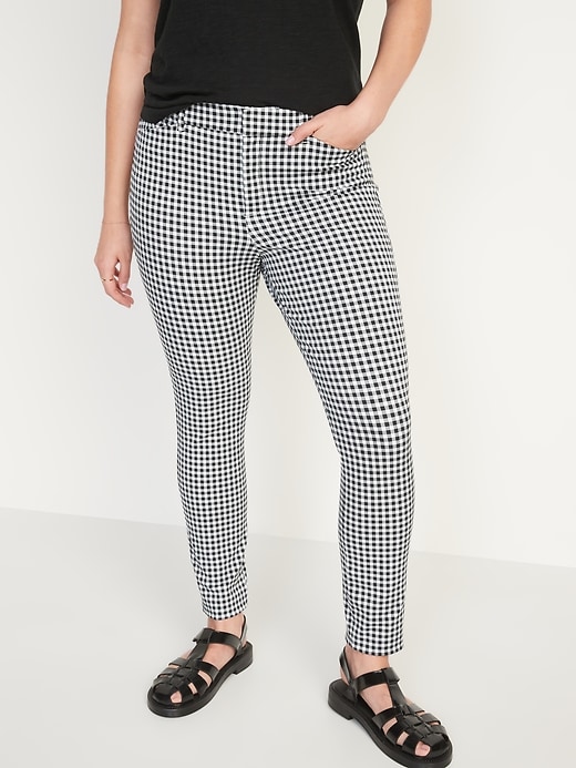 Image number 1 showing, High-Waisted Gingham Pixie Skinny Pants for Women