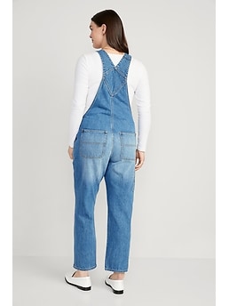 Slouchy Straight Ankle-Length Jean Overalls for Women | Old Navy