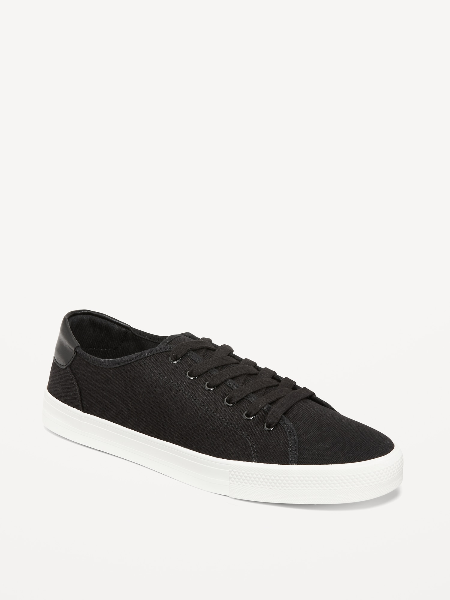 Old Navy Canvas Lace-Up Sneakers black. 1