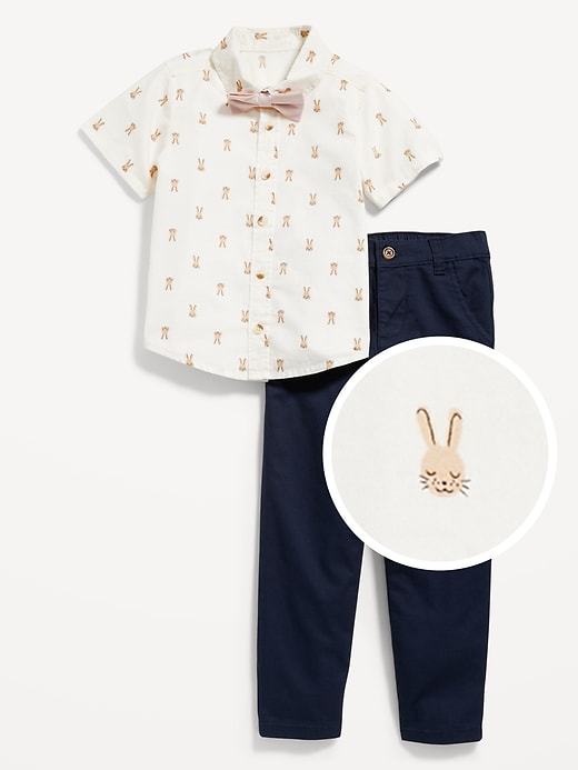 Printed Poplin Shirt & Twill Bottoms Set for Toddler Boys Old Navy