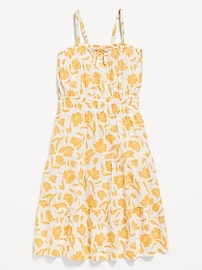 View large product image 3 of 4. Printed Sleeveless Tie-Front Midi Dress for Girls