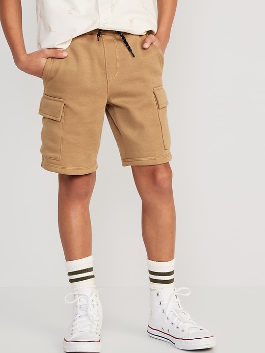 View large product image 1 of 4. Fleece Cargo Jogger Shorts for Boys (At Knee)