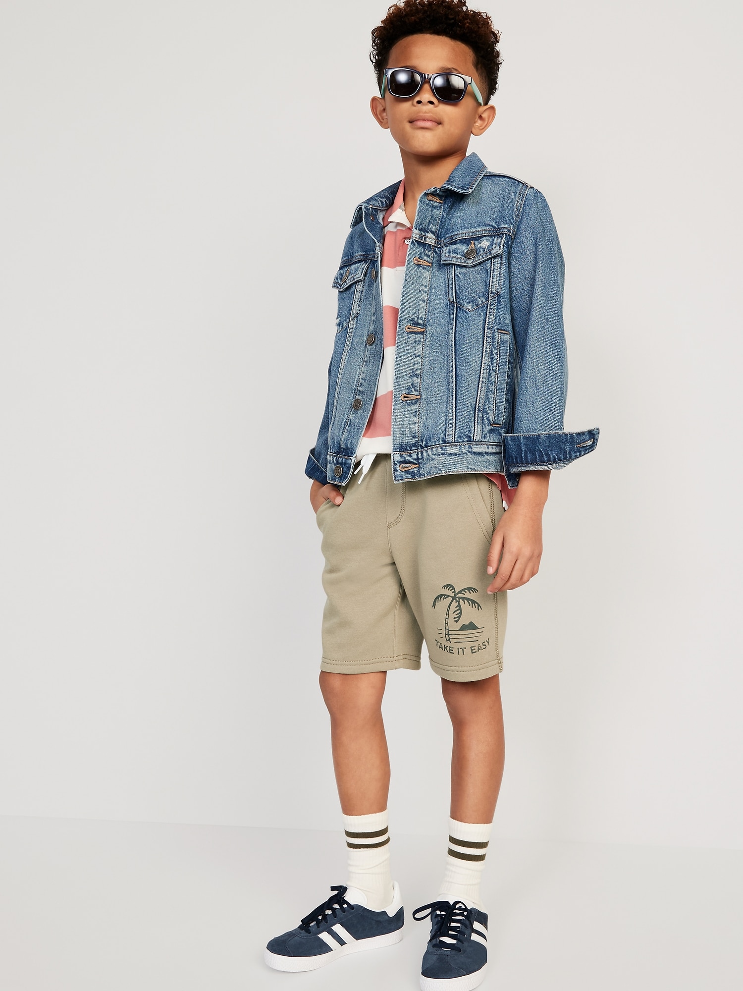 Flat-Front Fleece Jogger Shorts for Boys (At Knee) | Old Navy