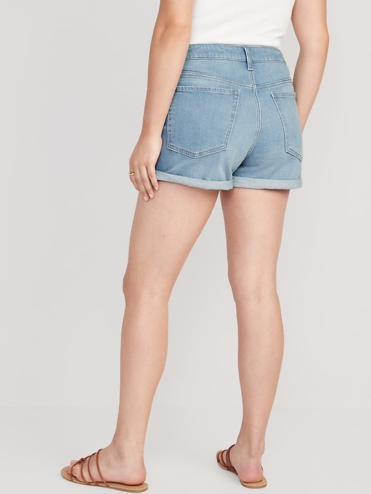 Image number 6 showing, High-Waisted OG Straight Jean Shorts -- 3-inch inseam