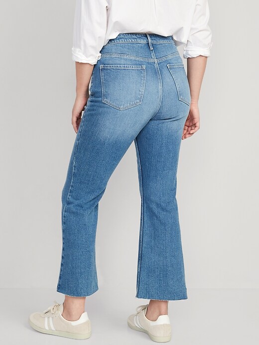 Higher High-Waisted Cropped Cut-Off Flare Jeans | Old Navy