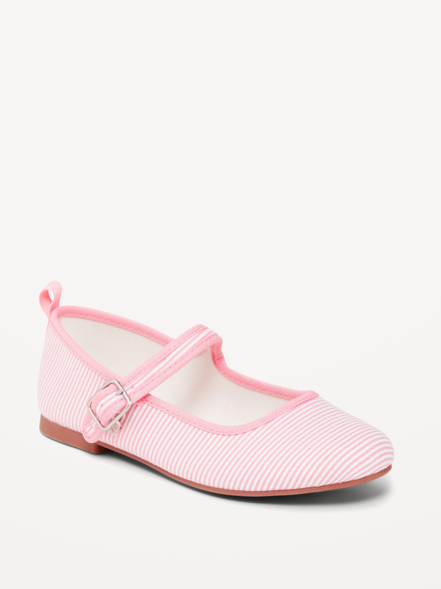 Striped Canvas Ballet Flat Shoes for Girls
