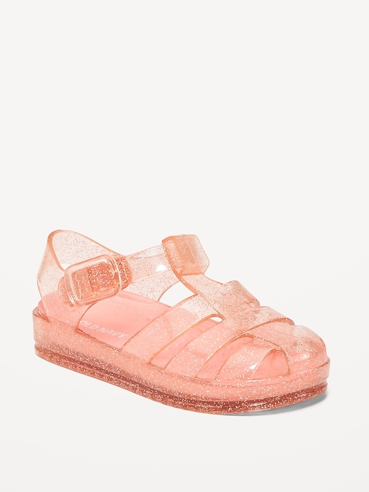 View large product image 1 of 4. Shiny-Jelly Fisherman Sandals for Toddler Girls