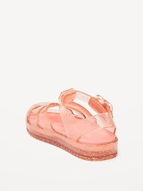View large product image 3 of 4. Shiny-Jelly Fisherman Sandals for Toddler Girls