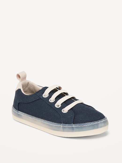 View large product image 1 of 4. Elastic-Lace Canvas Sneakers for Toddler