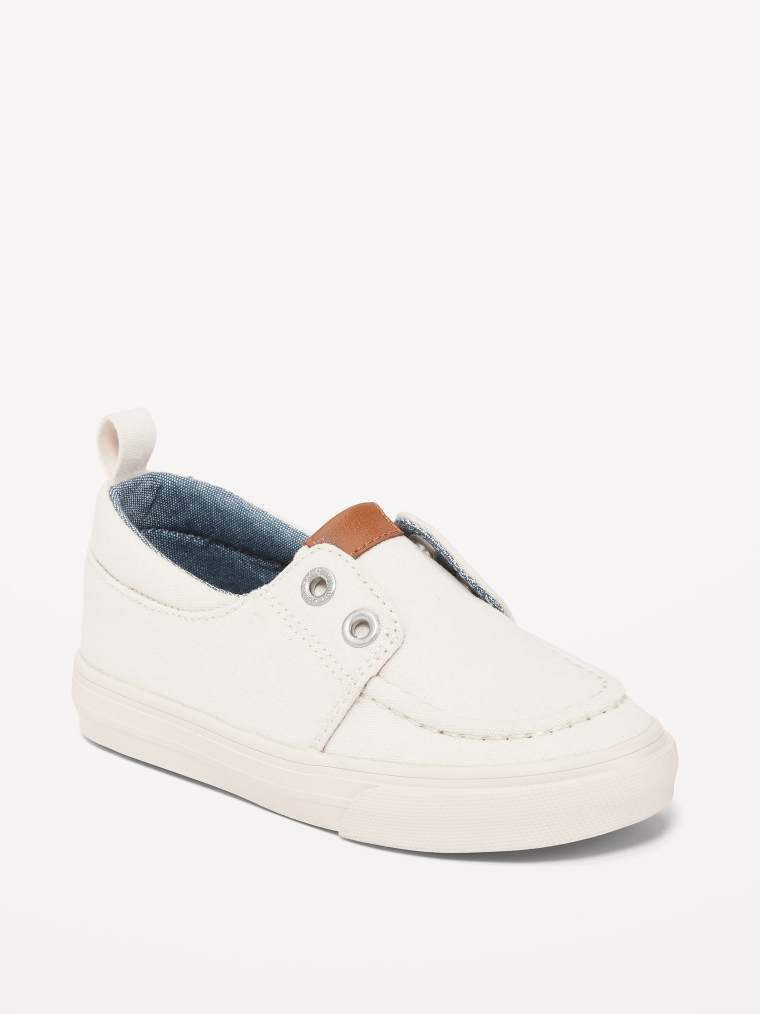 Old Navy Canvas Boat-Style Sneakers for Toddler Boys white. 1