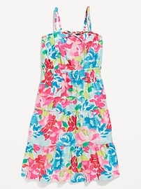 View large product image 3 of 4. Printed Sleeveless Tie-Front Midi Dress for Girls