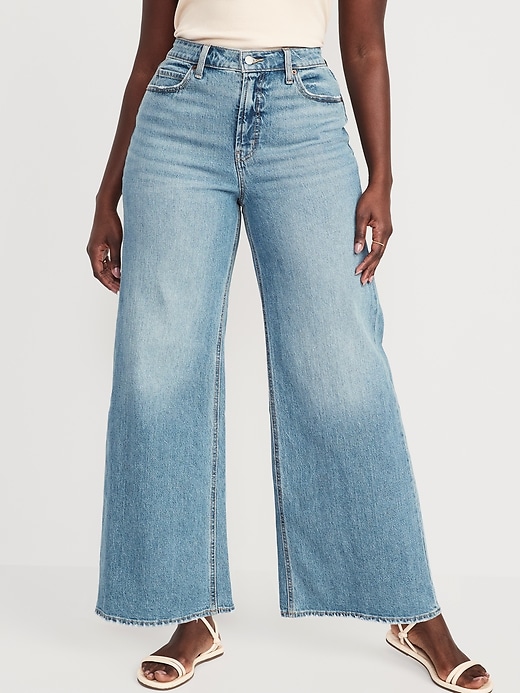 Image number 5 showing, Extra High-Waisted A-Line Wide-Leg Jeans