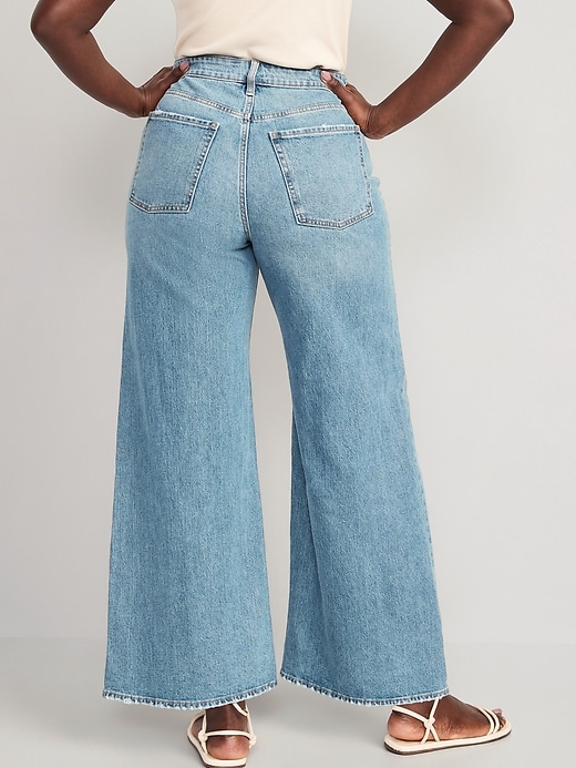 Image number 6 showing, Extra High-Waisted A-Line Wide-Leg Jeans