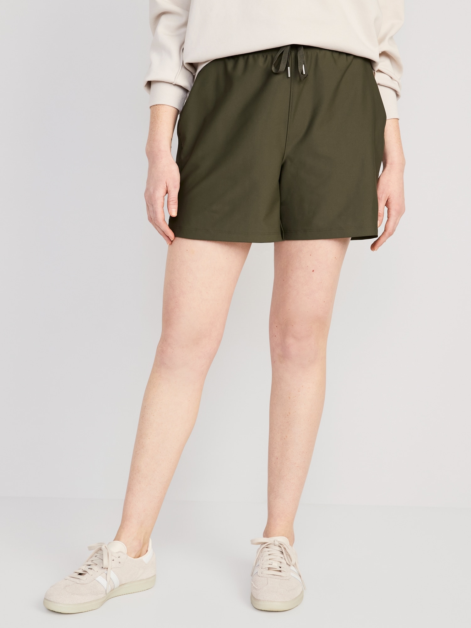 Old Navy High-Waisted PowerSoft Shorts for Women -- 5-inch inseam green. 1