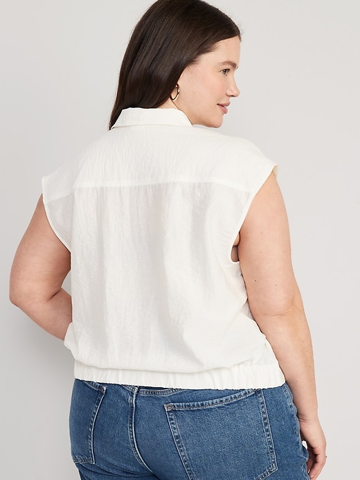 Image number 8 showing, Dolman-Sleeve Twist-Front Cropped Shirt